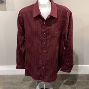 Croft & Barrow Men's Red Textured Stripes Dress Shirt